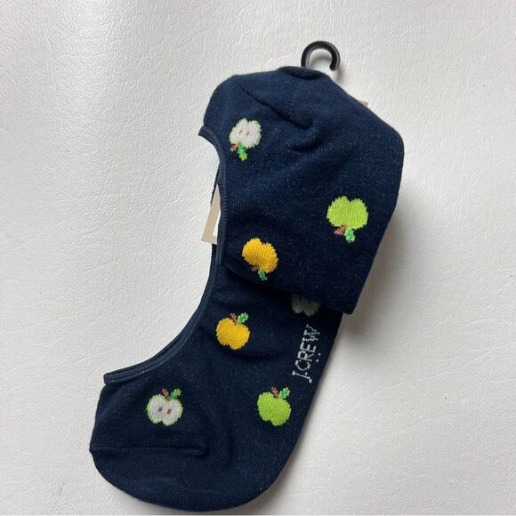 J.Crew Women's Fall Theme Apple No Show Socks One Size NWT - Picture 5 of 7